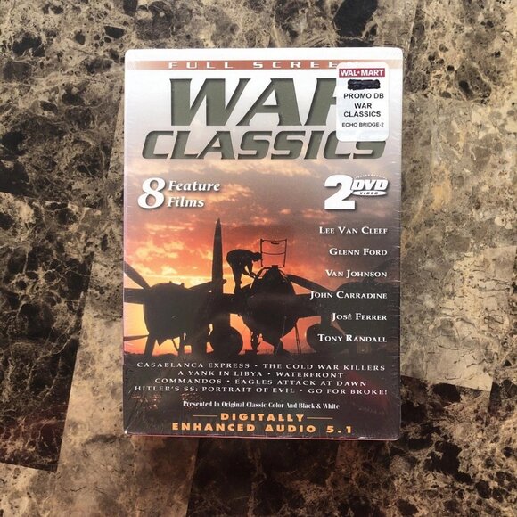War Classics 8 Feature Films (DVD, 2004, 2-Disc Set) Lee Van Cleef SEALED - Picture 1 of 7
